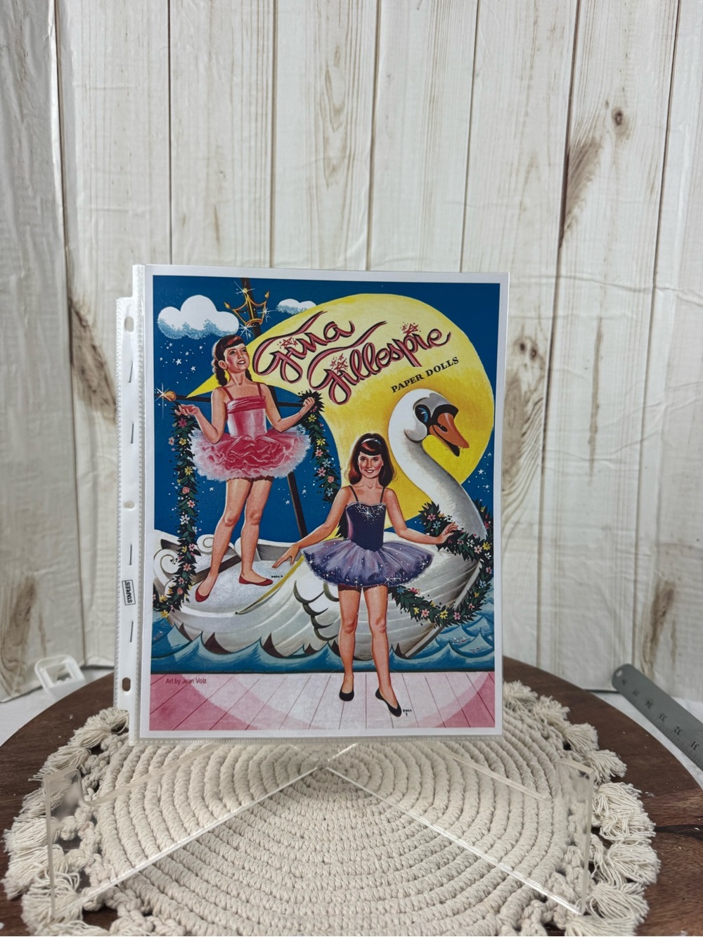 Gina Gillespie Paper Dolls Decorative Print - Blue & Pink